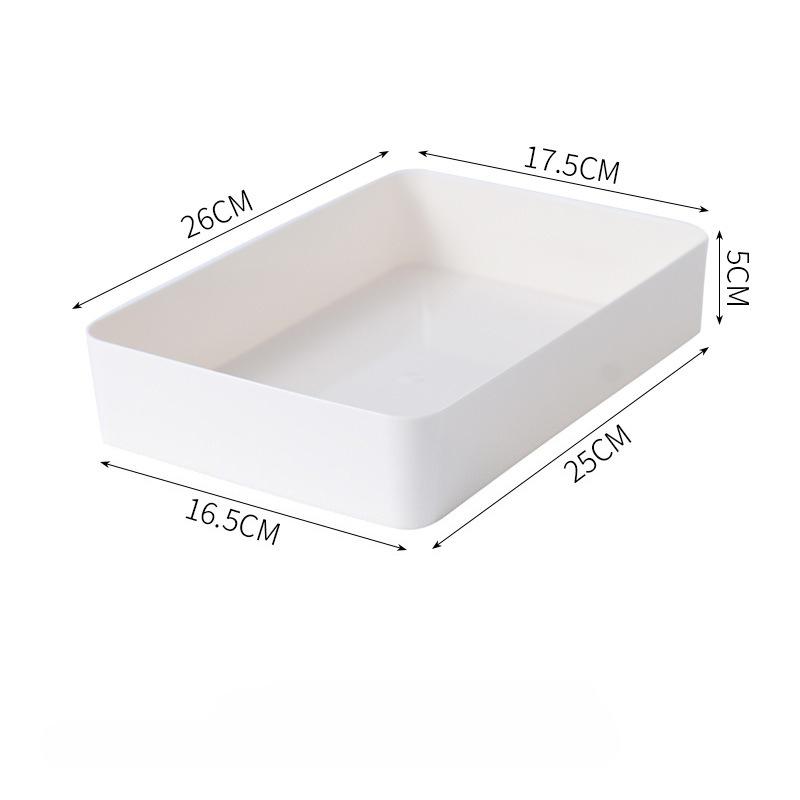 4PCS Drawer Organizers Set Clear Plastic Desk Dividers Bins Bedroom Dresser Office Storage Box for Makeup Jewelries Gadgets