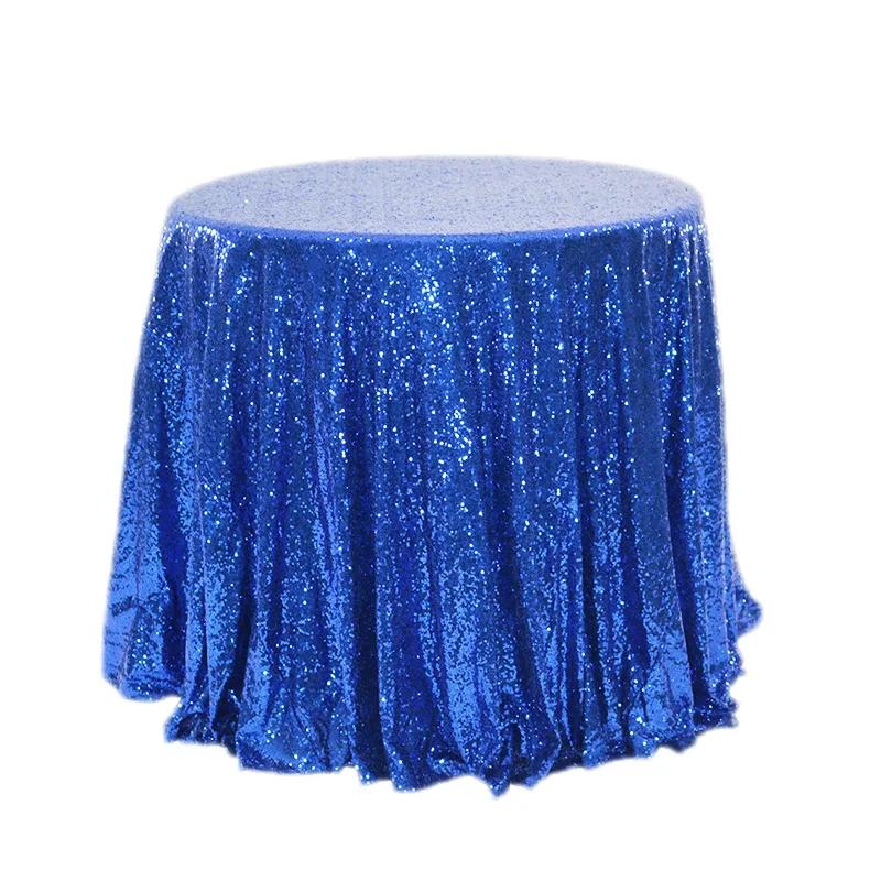 Wedding Banquet Decor Round Solid Color Tablecloth Cloth Art Sequin Table Cover for Party Cake Dessert Table Exhibition Events