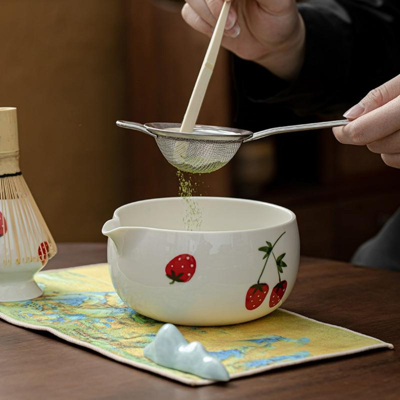 5/7Stk./Set Japanischer Stil Matcha Tee Schneebesen Teegeschirr Traditionell Handgefertigt Matcha Pinsel Teelöffel Brennofen Tee Werkzeuge Matcha Set Geschenkbox