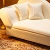 Creative Miniature Gifts 1:12 Scale Dollhouse Sofa with Pillows, European White Blank Furniture Style Simulation Recliner, Photography for Decoration