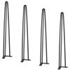VEVOR Hairpin Table Legs 0.7M, Set of 4 Desk Legs 408.2KG Load Capacity, Hairpin Desk Legs 3 Rods for Desk Chairs Bench Dining End Table