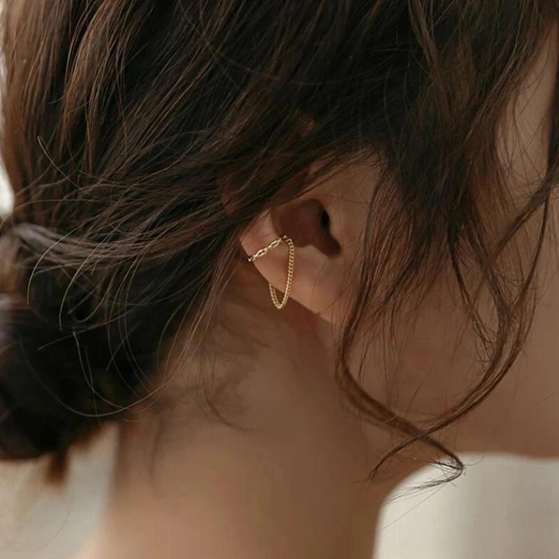 1 st Mode Minimalistiska Öronmanschettörhängen Utan Hål För Kvinnor Falska Piercing Öronmanschettklämmor Örhängen För Vardag & Fest
