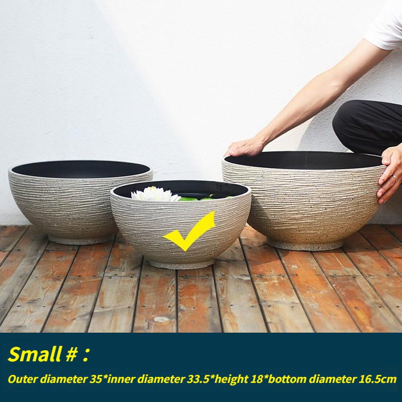 

Пластиковый искусственный камень, очень большой горшок для лотоса, непористый горшок для лотоса из водяной лилии, медная монета, трава, деньги, трава, цветочный горшок style10