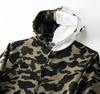 Hello Kitty Camouflage Shark Head Hoodie: Men's Cartoon Zipper Jacket