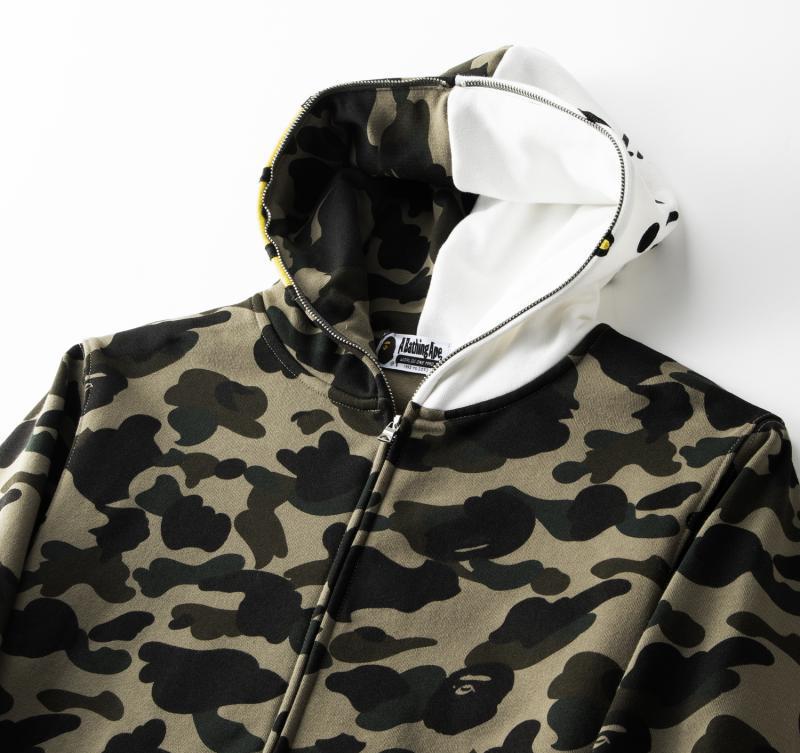 Hello Kitty Camouflage Shark Head Hoodie: Men's Cartoon Zipper Jacket