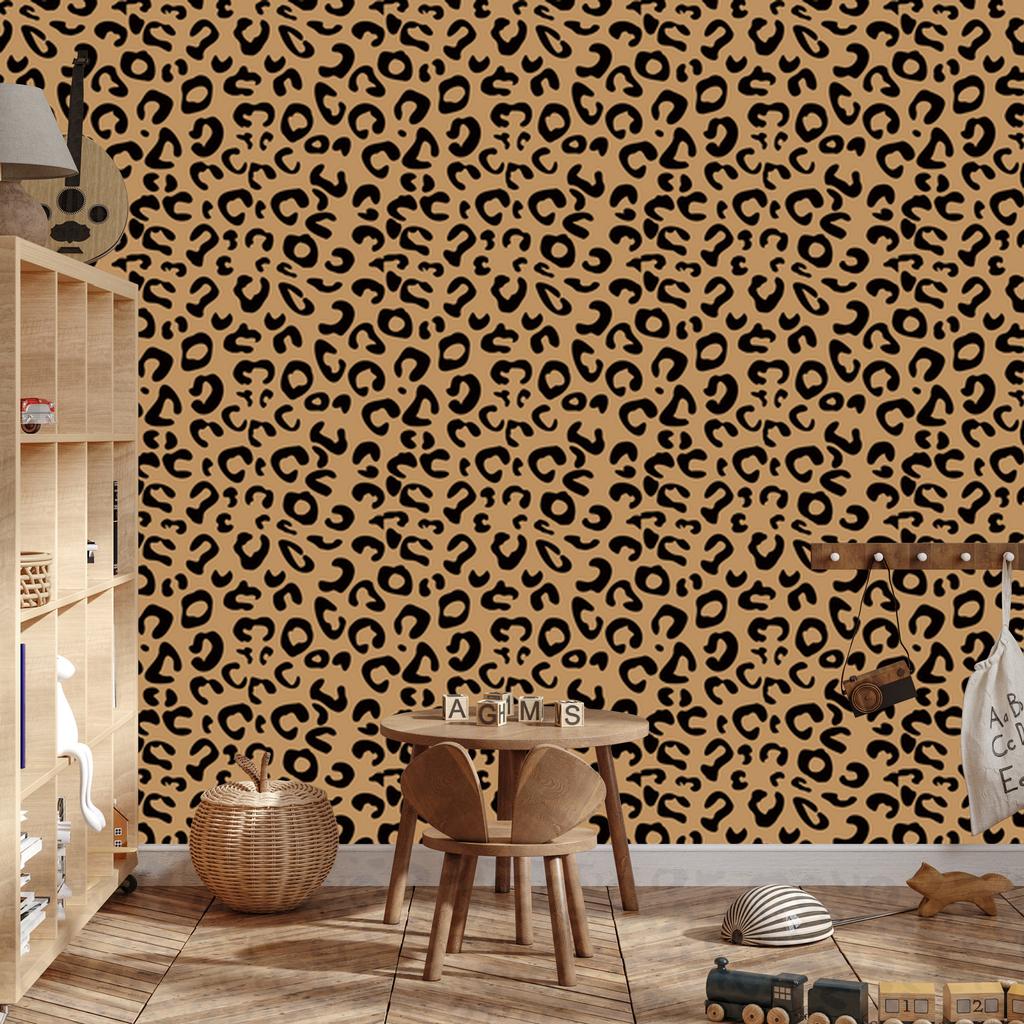 Animal Skin Wallpaper Gold, Ochre, Rust and Black 50x1000