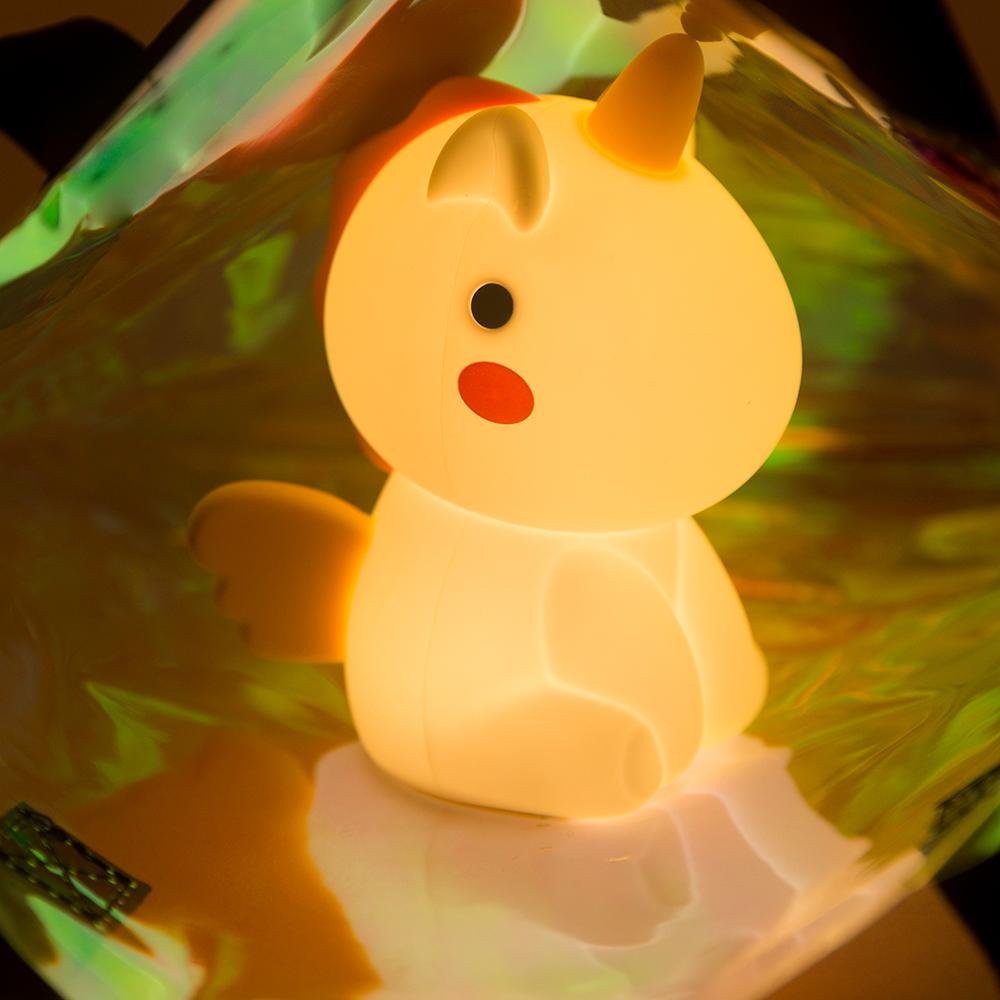 Bedroom Children's Sleep Light Cartoon Lamps, Silicone Bedside Lamp Charging Induction Table Lamp LED Small Night Lamp