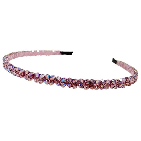 Rhinestone Headband Handmade Rustproof Metal Rhinestone Women Beaded Hair Hoop for Ceremonies