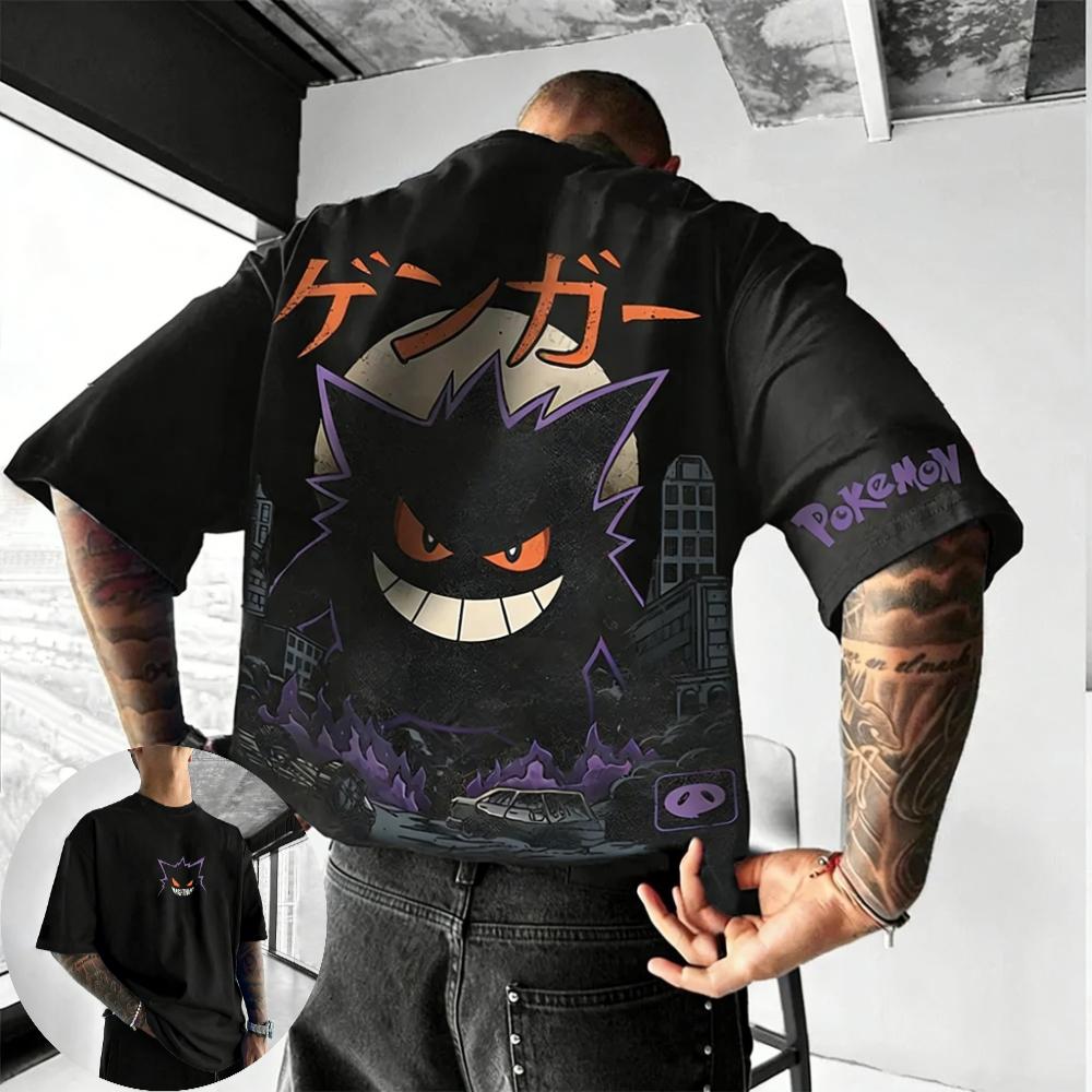 Men s and Women s T-shirt Gengar Anime T-shirt Summer Short Sleeve XS