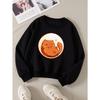 European sizes Kids' Sweatshirts, Girls' Autumn Winter Cute Cat Starry Background Print Long Sleeve Round Neck Sweatshirt, Casual Daily Wear.