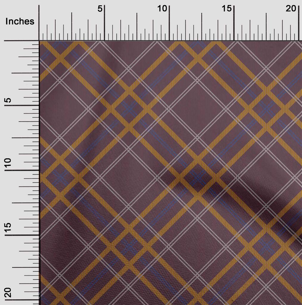 oneOone Cotton Flex Fabric Tartan Check Print Fabric BTY 40 Inch Wide