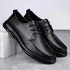 Men's Shoes Spring and Autumn New Leather Leather Shoes Men's Business Dress Versatile Soft Sole Black Work Breathable Cowhide Casual Shoes