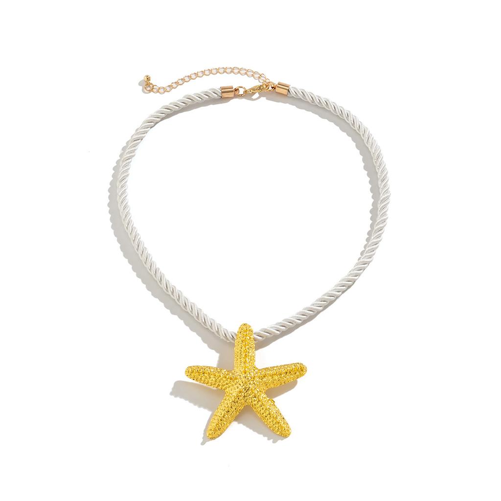 Beach Ocean Wind Party Exaggerated Star Necklace, Vacation Beach Starfish Pendant Necklace