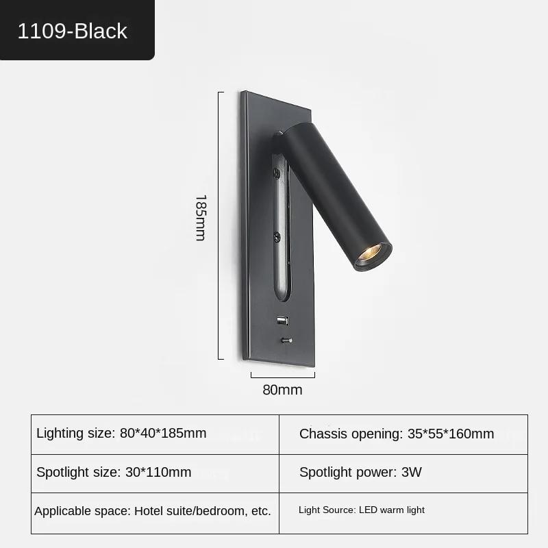 LED Wall Lamp Reading Light For Bedroom Hotel Bedside Spotlight Rotatable Lighting Nordic Modern High Quality Indoor Decoration