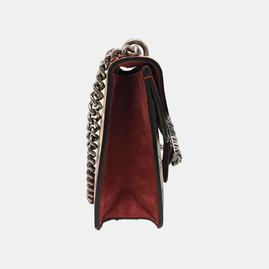 [Pre-Owned] Dionysus GG Blooms Tiger Head Buckle Logo Camellia Print Chain Canvas And Leather Crossbody Bag - Good #11IDHB9