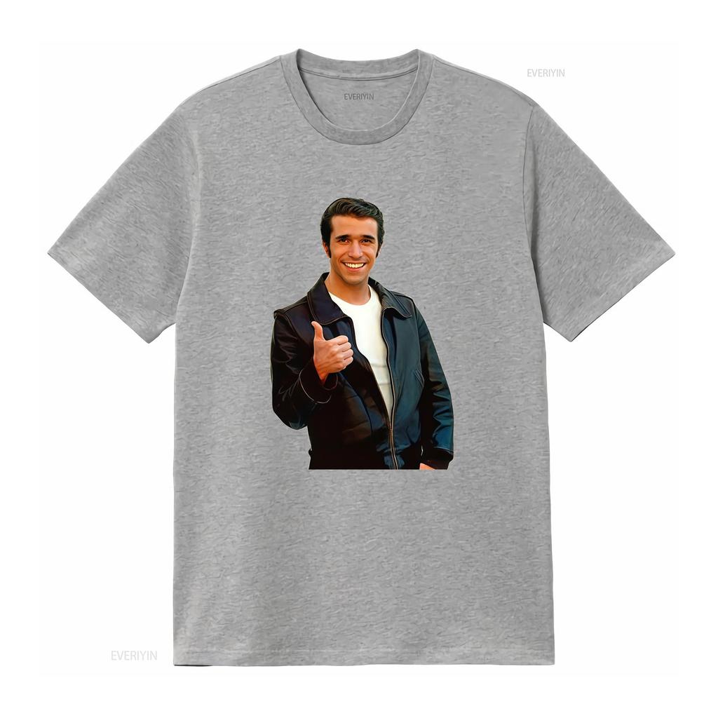 Retro S Vintage Fonzie Thumbs Up Cool Guy Funny Print Casual T Shirt Vintage Washed Soft Unisex Top For Everyday Wear