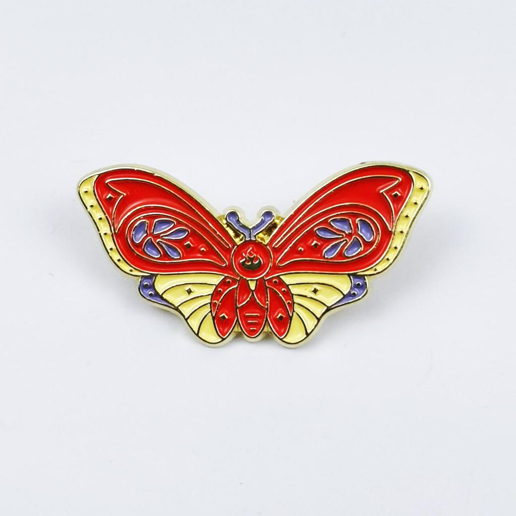 Butterfly Cartoon Insect Brooch Pin - Unique Design Alloy Badge and Corsage Accessory