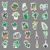 50 Cartoon-Style Green Plant Decorative Stickers for Suitcases, Skateboards, and Cars