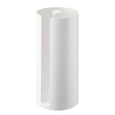 Yamazaki Jitsugyo (Yamazaki) Verdeckter Küchenpapierhalter Weiß Ca. B11,5 x T11,5 x H24,5 cm Tower Küchenrollenhalter, leicht zu schneiden, 5571