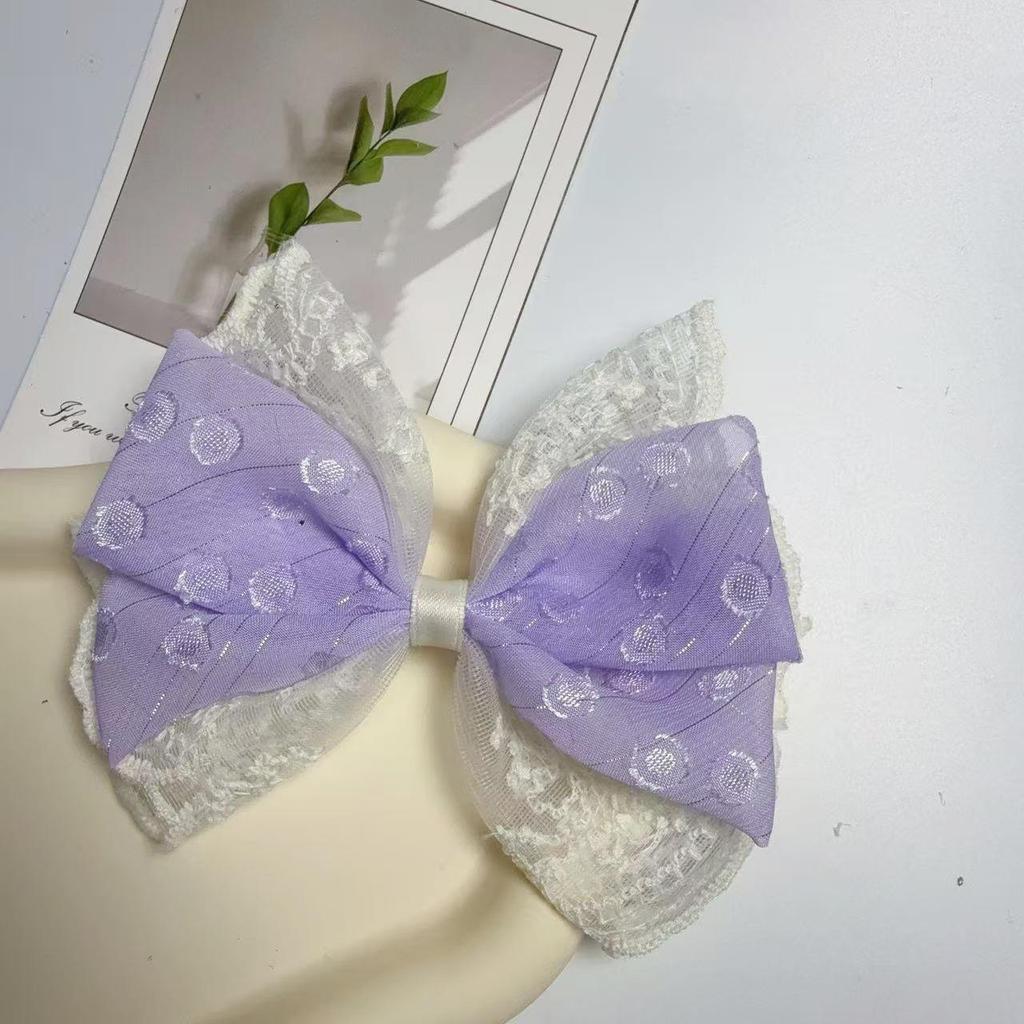 Dopamine Spring Lace Bow Hair Clip - Fairy Forest Style
