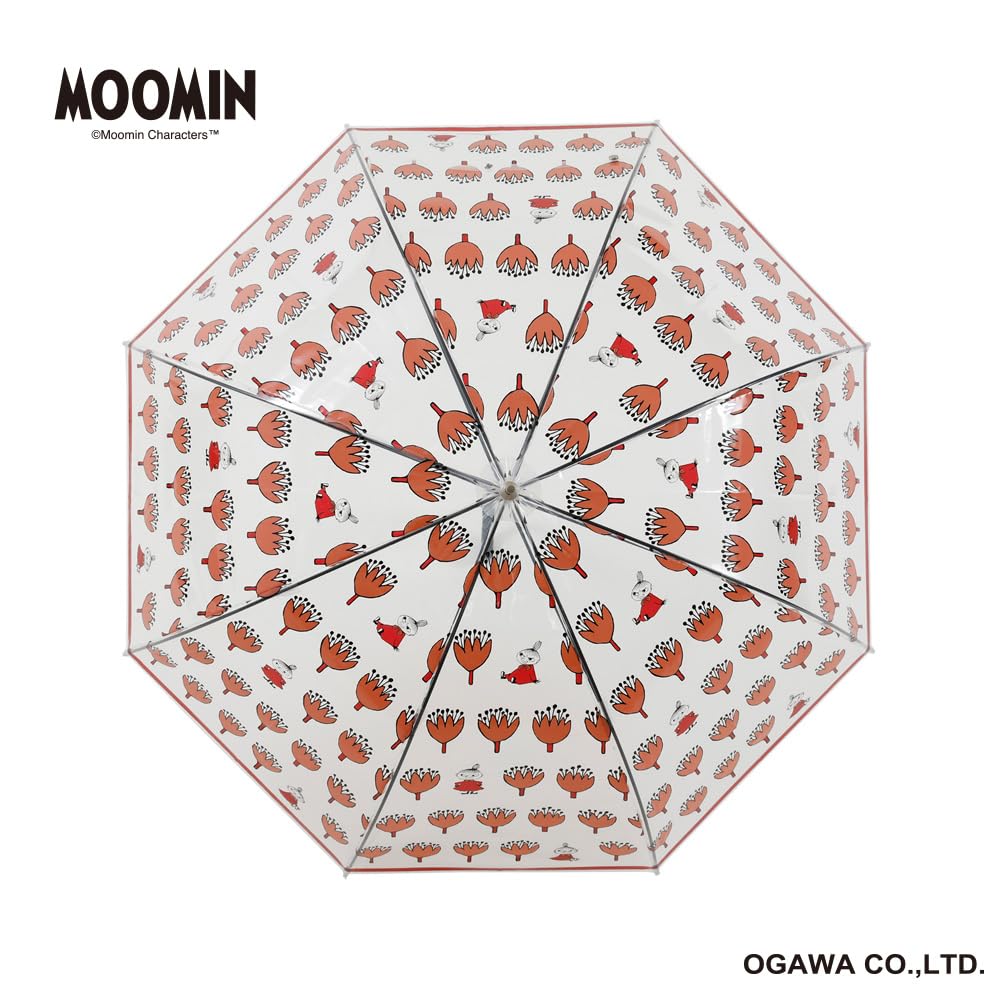 Ogawa Moomin Vinyl Manual 59 Little 72065 Women's Umbrella, Long, Opening, cm, My/Flower Design,