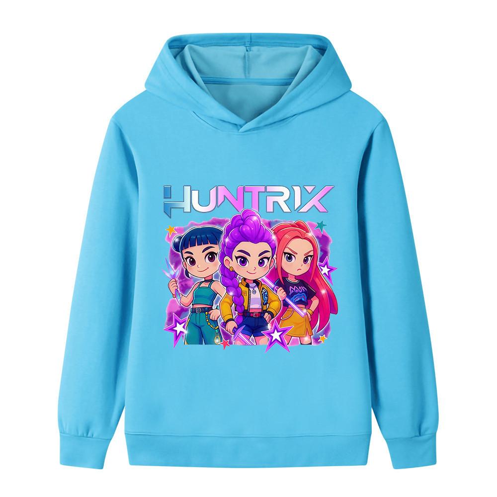 B1200 Kids Boys Girls Kpop Rumi Zoey Mira Print Long Sleeves Hoodie