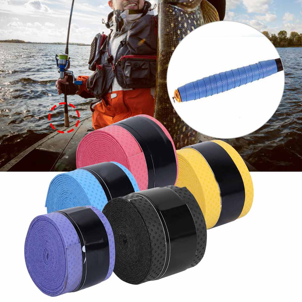 60Pcs PU Anti Slip Sweatbands Tape Sports Equipment for Fishing Rods Badminton Tennis Racket