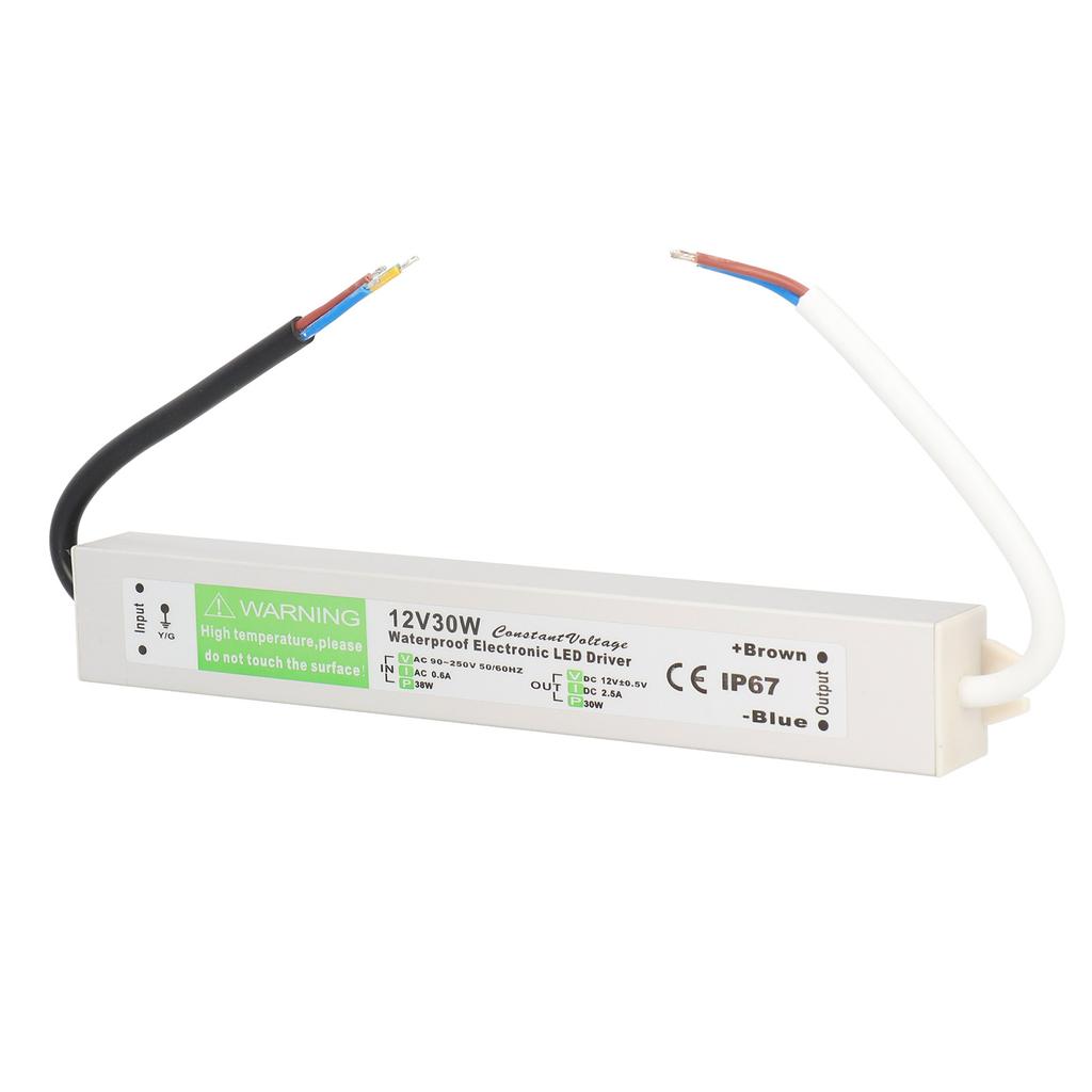 Alimentatore Impermeabile AC90‑250V 30W Adattatore Trasformatore Sottile Driver LED