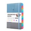 Modern A5 Password Journal PU Leather Notebook with Alphabet Tabs and Planner Stickers
