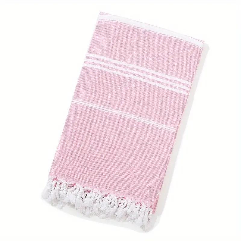 Turkey Beach Towel Shawl Striped Tassel Oversized Bath Towel Absorbent Quick-Drying Outdoor Seaside Sand-Free