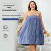Plus Size Women's Oversized Bathrobe: Absorbent, Wearable, Wrapable Bath Towel with Hair Drying Cap