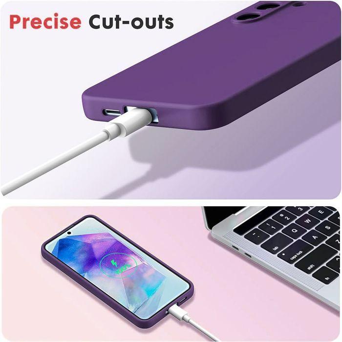 Coque de Protection - BOOLING - Samsung Galaxy A17 4G/5G - Silicone Liquide Anti-Rayure Violet Foncé