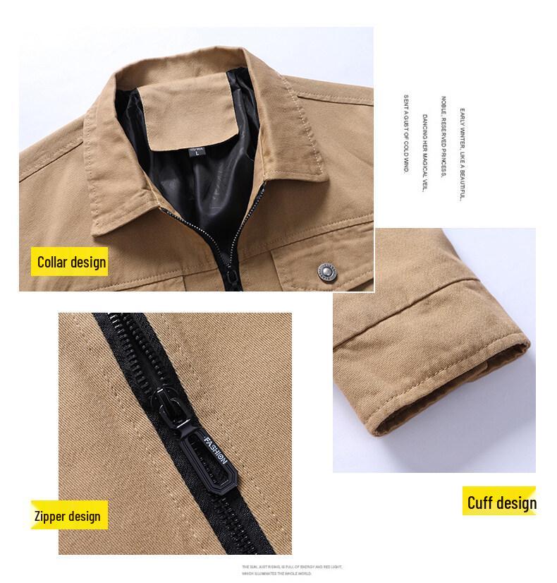 Men's Casual Black Denim Jacket, Versatile Spring & Autumn Workwear, Trendy Turn-Down Collar Top