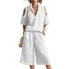 Hot Summer New Arrivals Women's Sleeveless Short Set with Shirt and Loose Pants