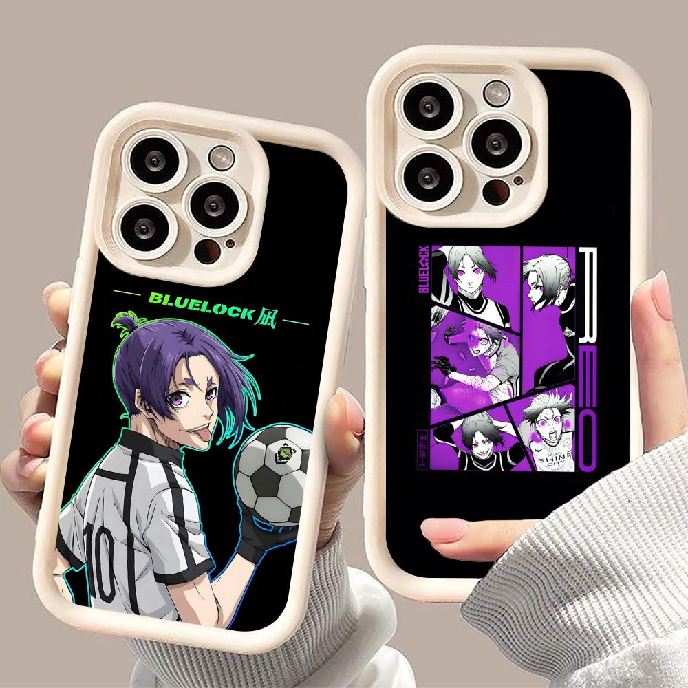 Blue Lock Reo Mikage Thicken TPU Mobile Phone Case for iPhone 17 16 15 14 13 12 11 Air Pro Max Plus Colorful Cover