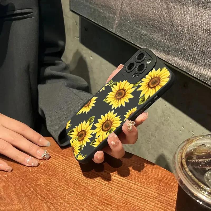Cute Sunflower Silicone Phone Case For  Redmi 12 4G 13C Redmi Note 13 12 11 Pro Plus 13 12S 11S 11 10S 10 Shockproof Cover
