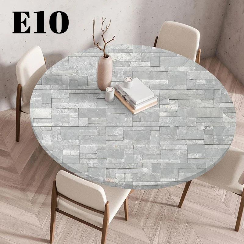 

60/90/120Cm Waterproof Round Tablecloth Table Cover Oil-Proof Elastic Kitchen Dining Wedding Party Table Cover Home Decoration 120cm