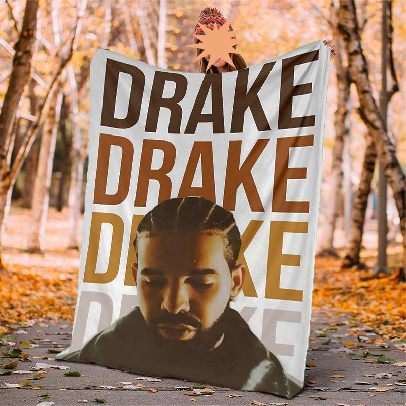 Drake Flannel Blanket Soft Warm All-Season Throw, Design for Camping, Car Travel, Hiking Sofa, Bed, Office Perfect Gift for Parties
