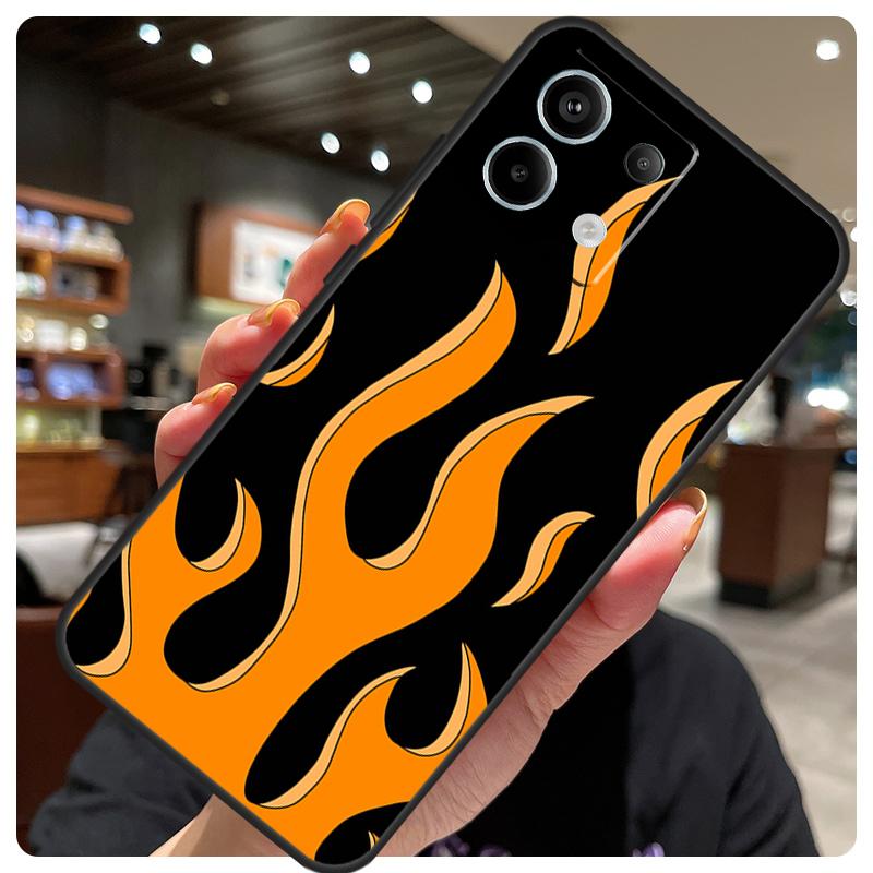 Flame Painted Fire Pattern Case For Xiaomi Redmi Note 14 10 13 12 11 15 Pro Plus Cover For Redmi 15 15C 12C 13C 14C 10C