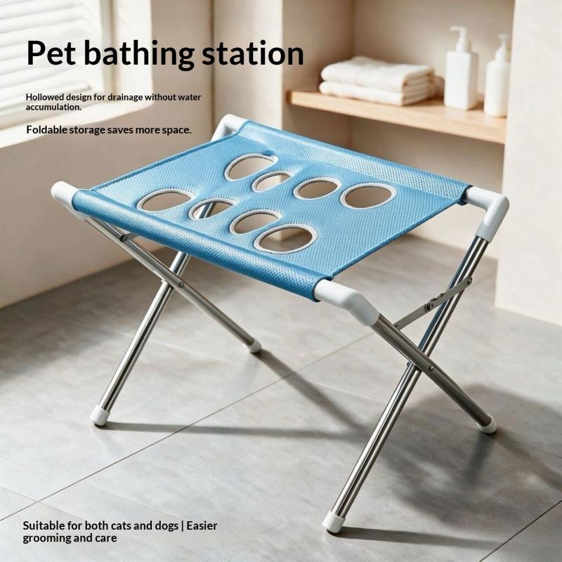 Pet Grooming Bath Hammock Stand Adjustable Non-slip Breathable Mesh Restraint for Dog Cat Bathing Nail Clipping Grooming