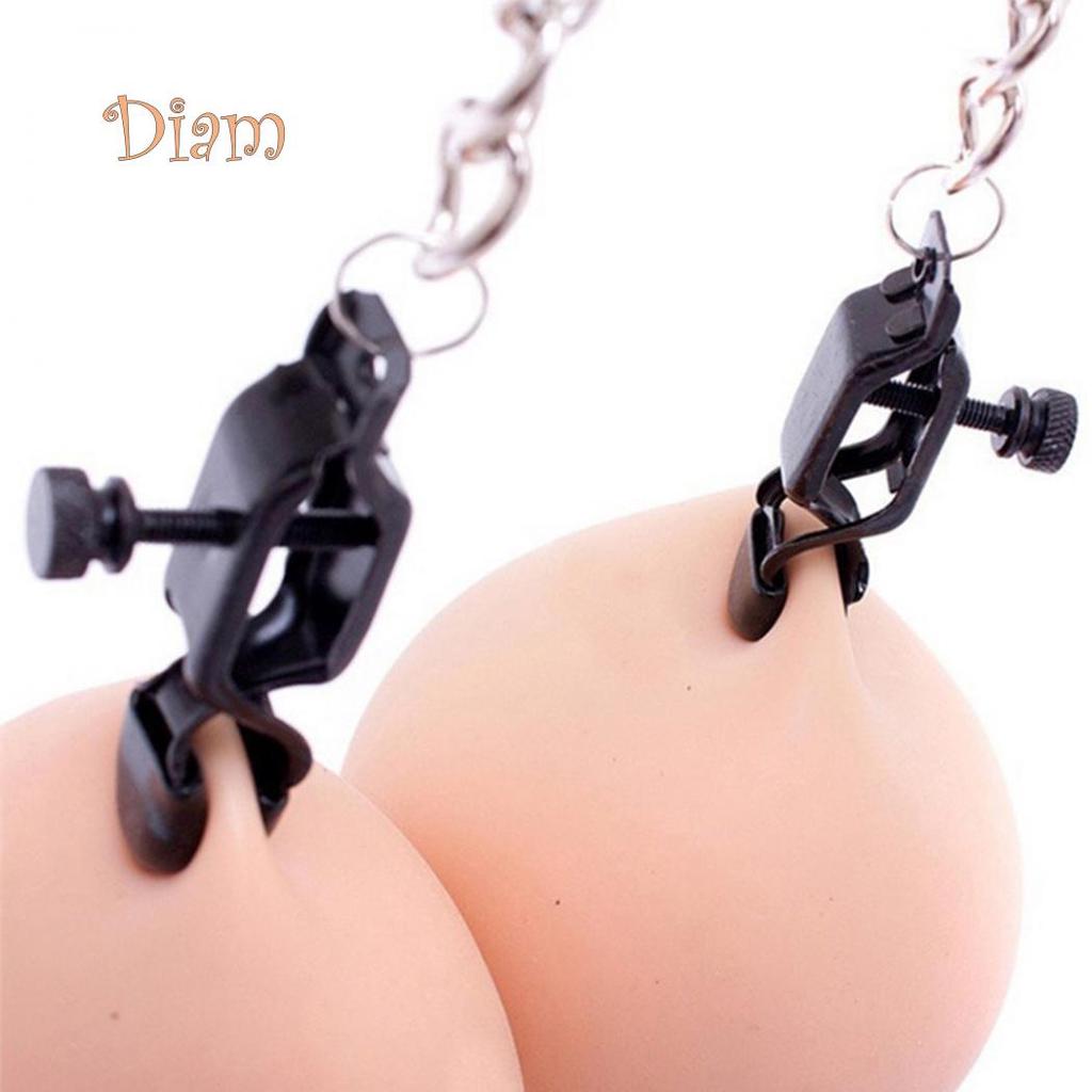 LOL Metal Nipple Clamp Brest Labia Clips with Chain Flirting Adult Game Sex Toys
