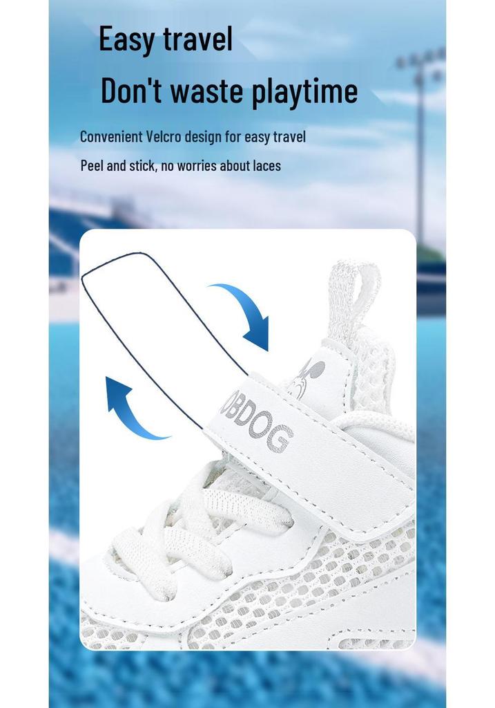 Bobodou Kids' White Mesh Breathable Sports Shoes - Spring/Summer 2026 Collection