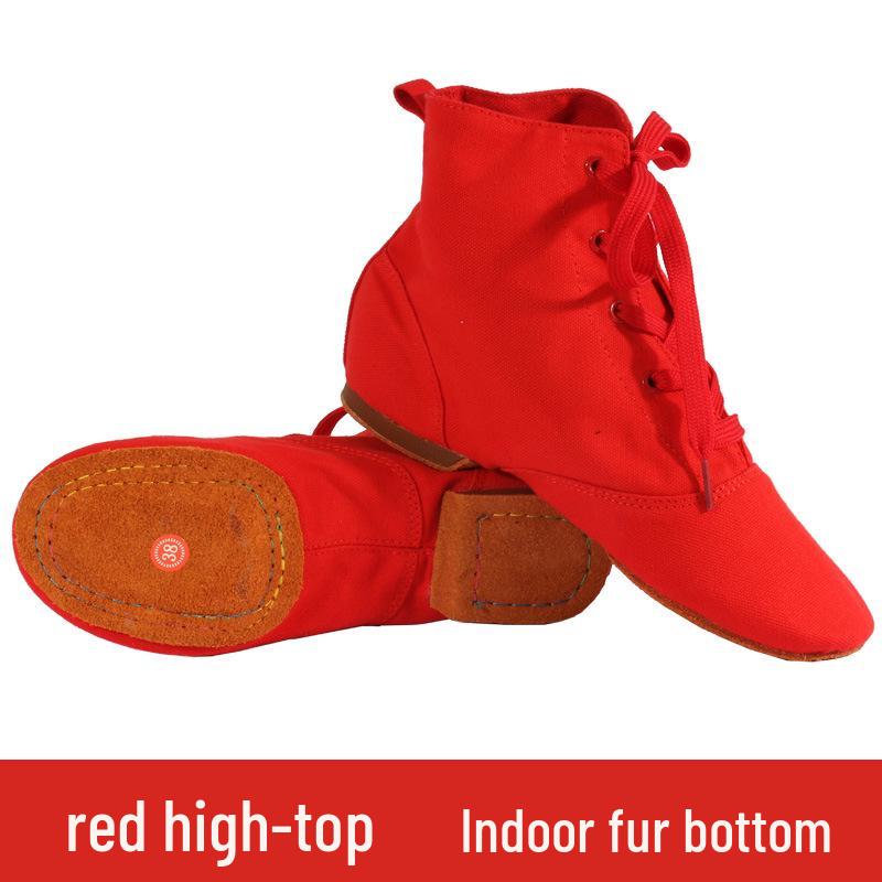 High-Top Jazz Dance Shoes for Men & Women, Canvas Soft Sole Low-Top Practice Shoes.