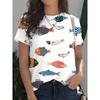 Summer Round Neck 3D Various Animal Print Top Fashionable Casual Short Sleeved Women's T-shirts