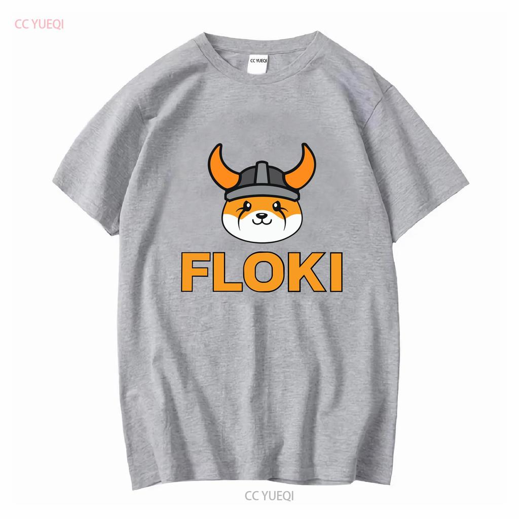 Floki Inu Memecoin Crewneck T Shirt Cryptocurrency Crypto Token long or short sleeves vintage Washed Soft Versatile Unisex