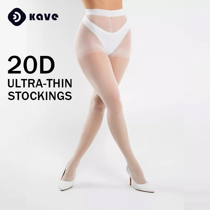 

Kave Women S Sheer Tights- 20D High Waist Control Top Pantyhose With Reinforced Toes Ladies Sexy Elastic Plus Size Stocking XL 70-80kg