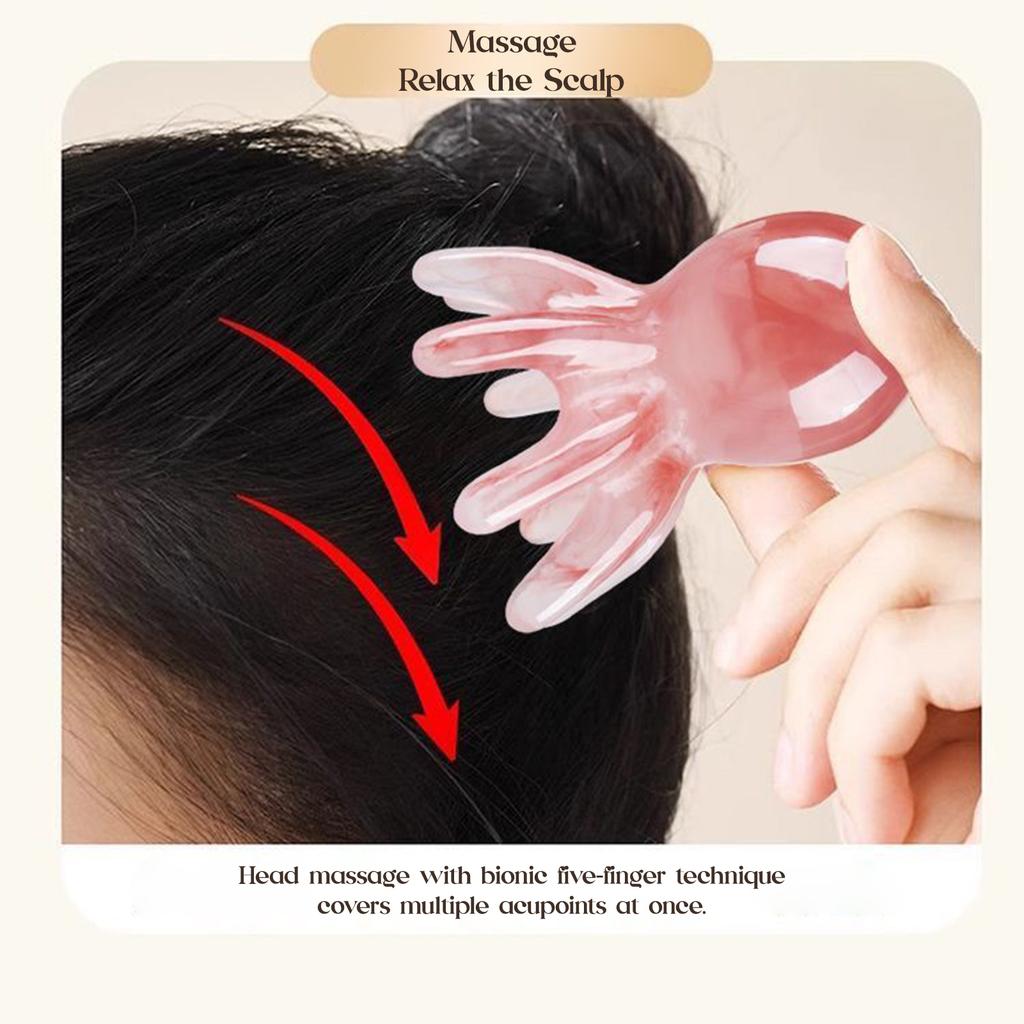 Octopus Head Massager Comb Head Meridian Manual Acupressure Tool Portable SPA Gua Sha Massage Comb