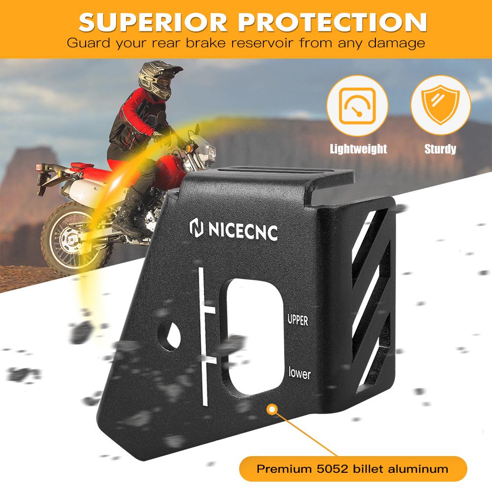 NICECNC For Honda 1993-2025 2024 XR650L XR 650L XR 650 L Motorcycle Rear Brake Reservoir Guard Cover Aluminum 2023 2022 2021
