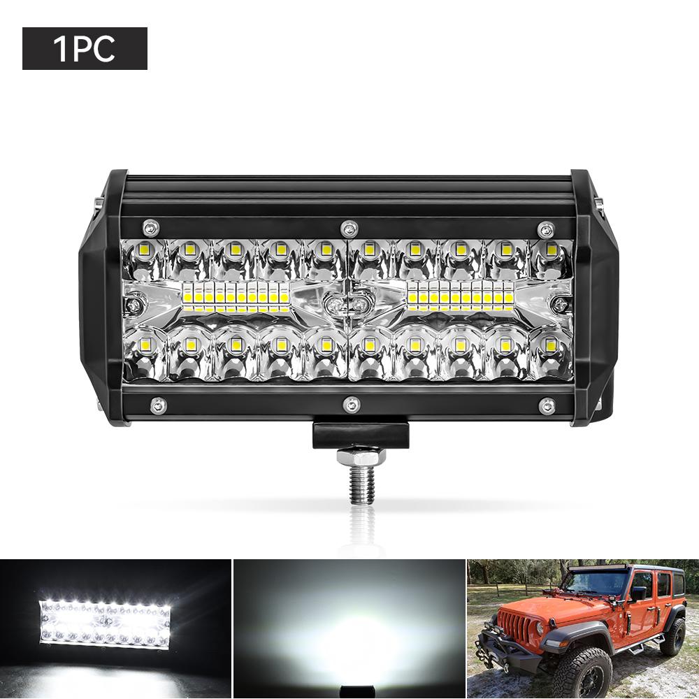 1/2Pcs 7 Inch Bar Light 4 Rows Work Light Combo Beam for Driving Offroad Boat Car Tractor Truck 4x4 SUV 12V 24V Headlight