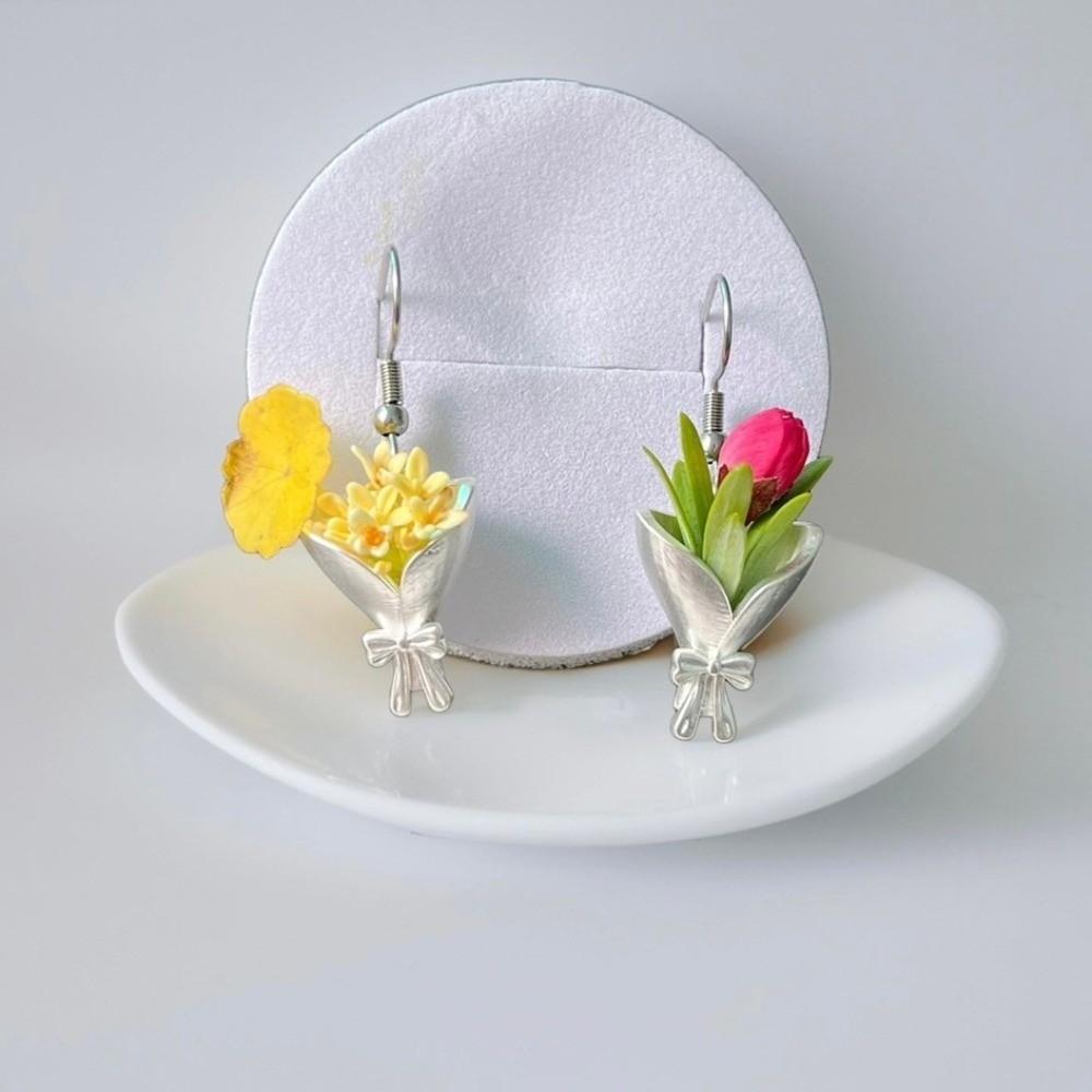 Flowers Can Be Inserted Vase Pendant Earrings Simple Bow Earrings Flower Insertable Earrings  Daily
